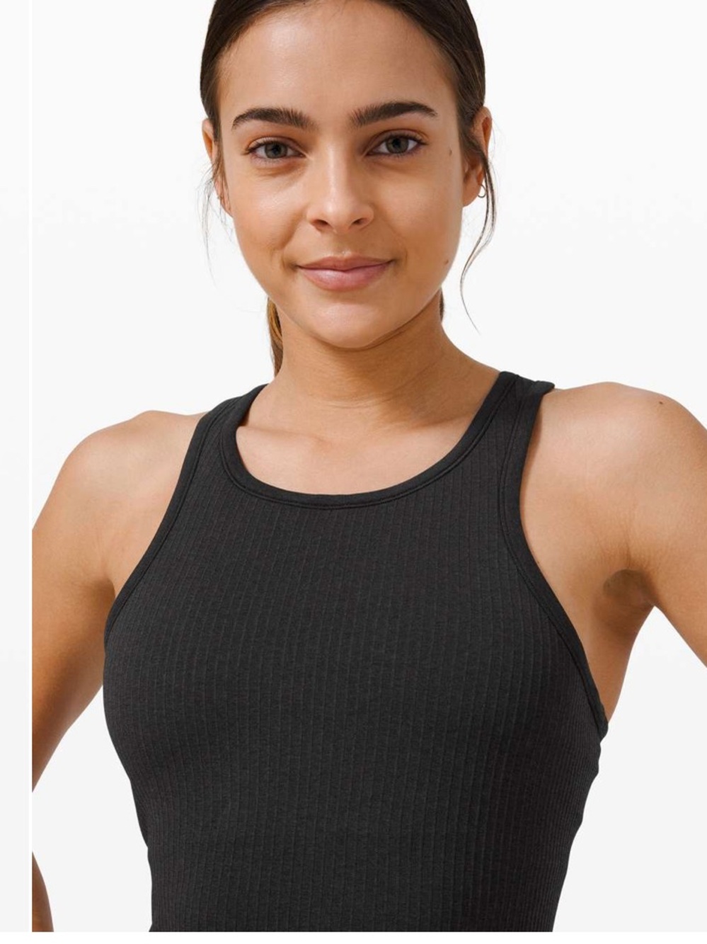 Lululemon Ebb To Street Racerback Crop Tank Top in Black